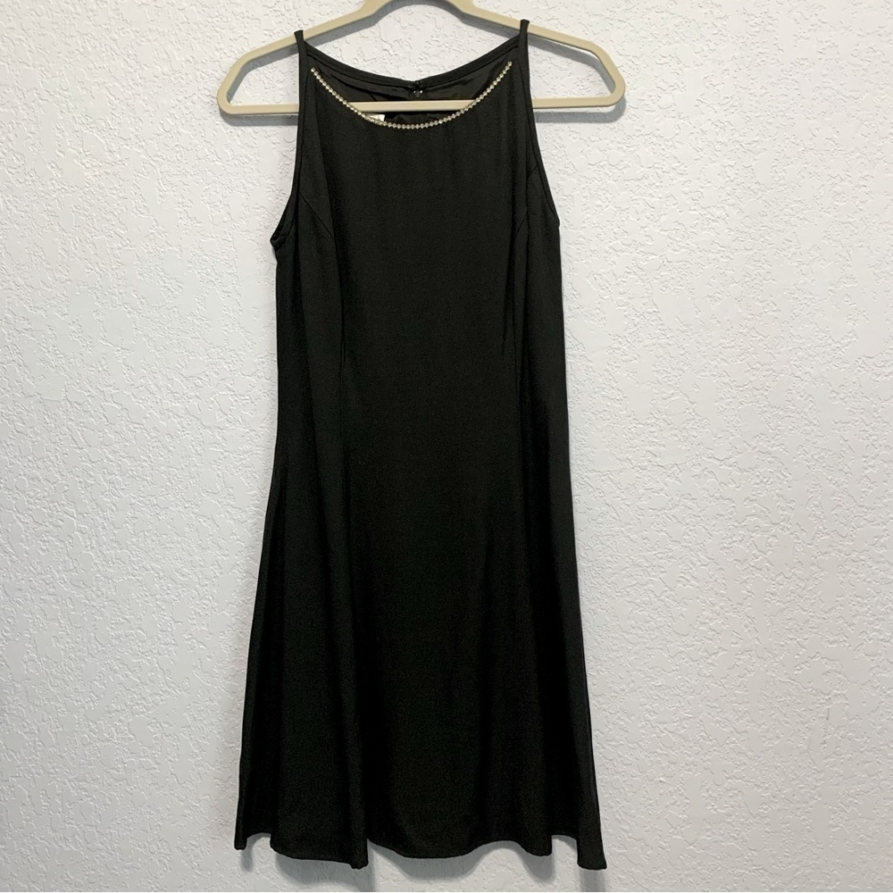 Jessica McClintock Gunne Sax Vintage Sleeveless Little Black Sheath Dress